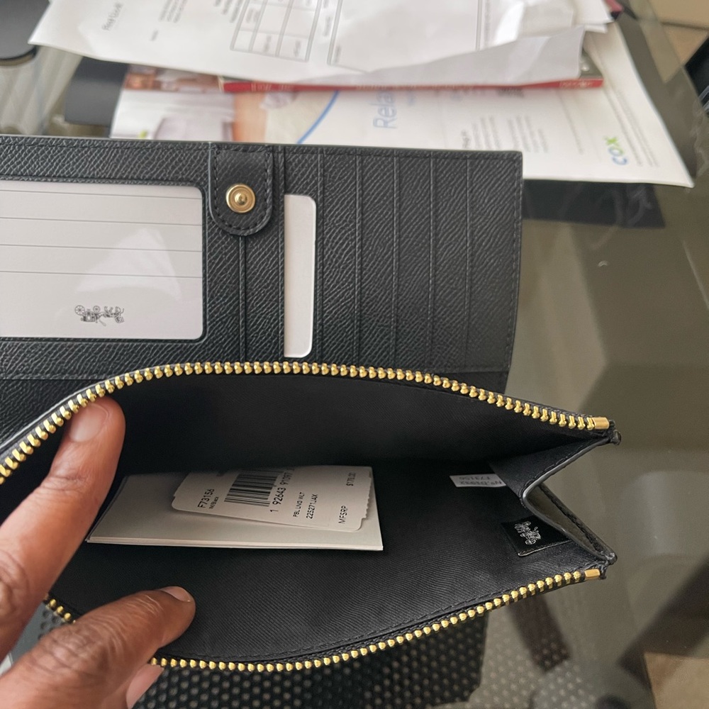 Black Coach Wallet with Tags
